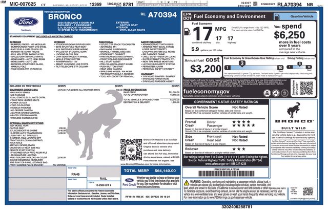 ford bronco 4-door 2024 1FMEE9BP3RLA70394 image ford bronco 4-door 2024 1FMEE9BP3RLA70394 image